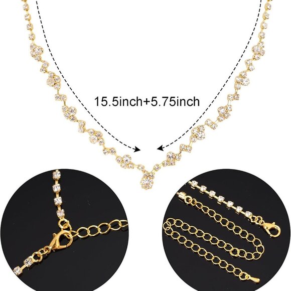 Glamorous Gold Rhinestone Jewelry Set with Clutch Purse for Special Occasions - Picture 4 of 7